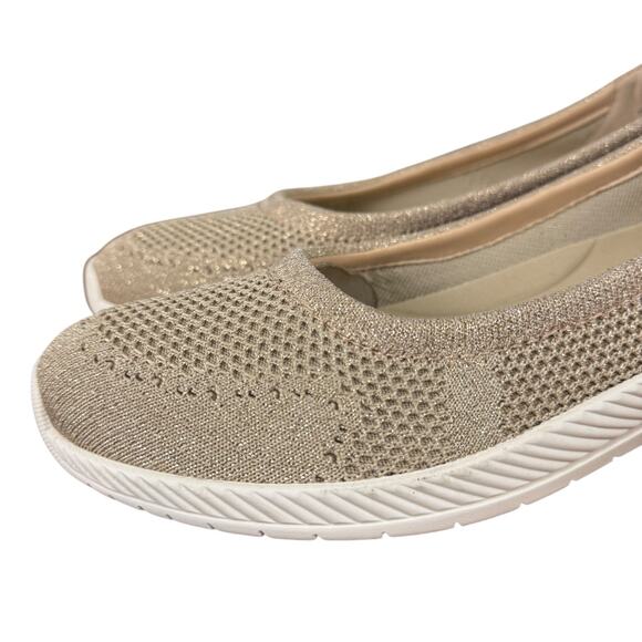 Easy Spirit Glitz 2 Gold Mesh Knit Slip On Sneakers Loafers Comfort Shoes 11 N - Picture 8 of 16